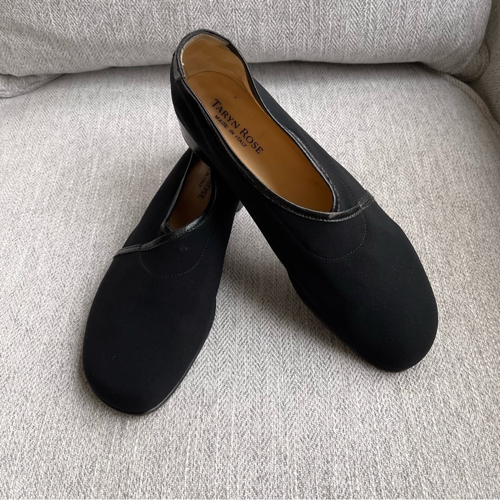 Taryn Rose Kelsey Demi Wedge Fabric & Leather Ballet Loafer Moccasin Flats 8.5M - Picture 2 of 14